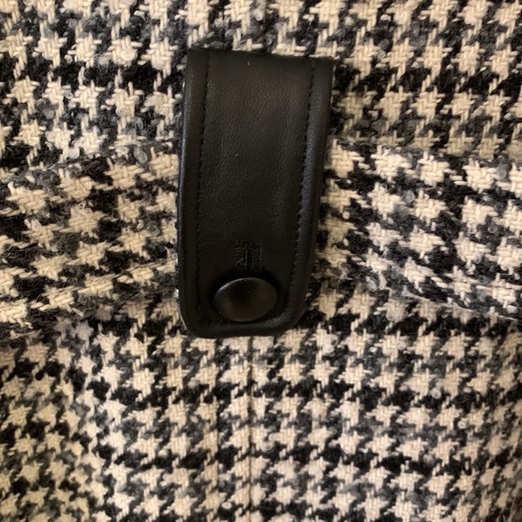 - Vintage Kenneth Cole Wool blend coat, houndstooth with leather trim size… - Picture 8 of 9